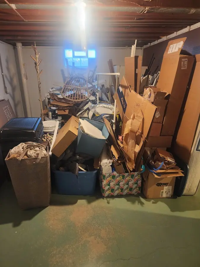 Roll-off dumpster container at job site for 20 Yard Dumpster Rental in Prior Lake